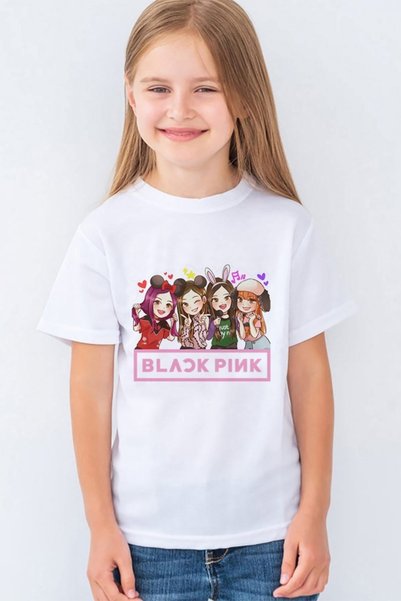 Morinna İm Tricou unisex pentru copii cu imprimeu Blackpink