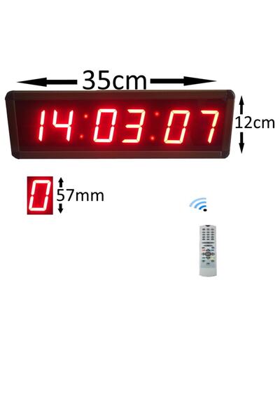 SANEC Saniyeli Dijital Duvar Saati Ve Derece (TERMOMETRE) (KASA ÖLÇÜSÜ: 12X35...