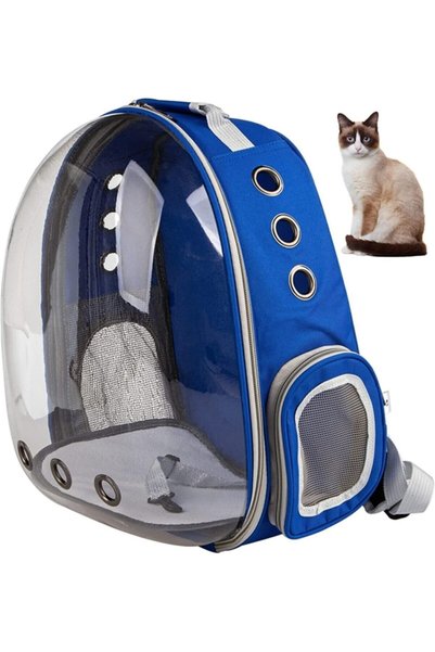 Alfagrup Mavi Astronot Kedi Köpek Taşıma Sırt Çantası 45x36x25 cm