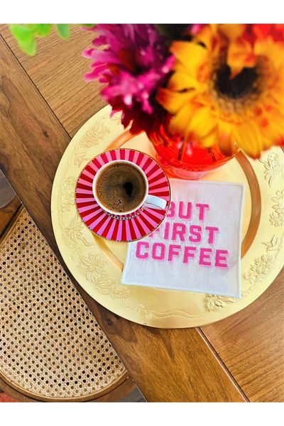 ge living But First Coffee Patterned Cocktail Napkin (1 Piece)