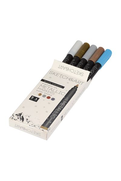 Bruno Visconti Sketch & Art Metallic Color Water Based Marker 5 Pieces