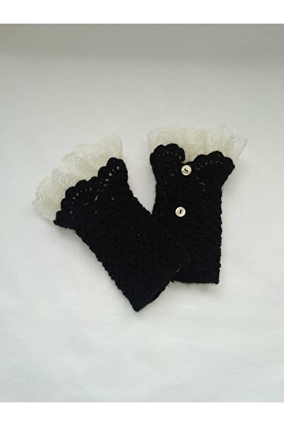 Macra Style Siyah El Yapımı Örgü Eldiven