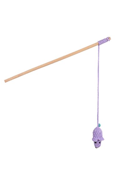 Tamiret صنارة صيد القطط المحبوكة - لعبة خشبية على شكل جرس الفأر