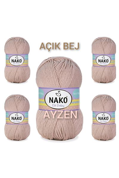 NAKO Elıt Baby Hand Knitting Thread Pack of 5 (100gr X 5 Pieces)