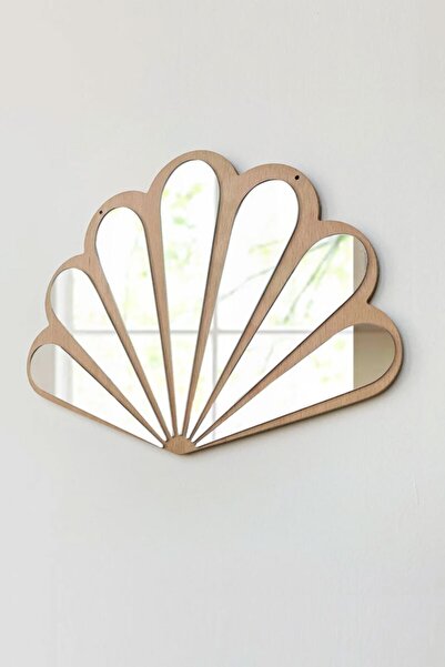 AHWALL Masă decorativă cu oglindă din plexiglas, cu tematică scoici de mare