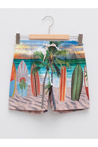 LC Waikiki Baskılı Hızlı Kuruyan Erkek Çocuk Deniz Şortu