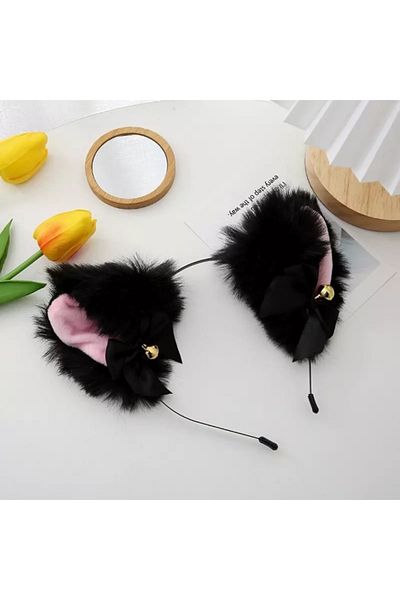 Köstebek Gothic Steampunk Kuromi Cat Ear Bell Metal Crown
