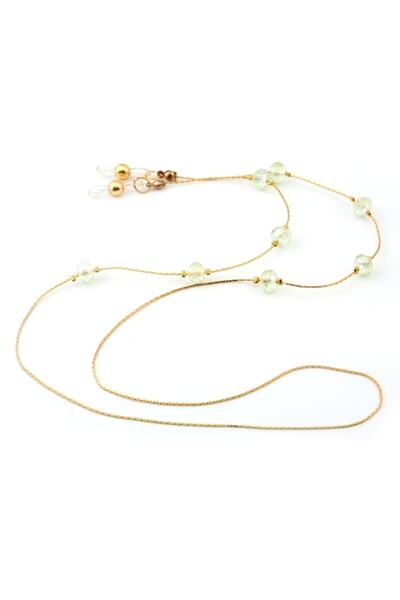 BVER حزام النظارة بسلسلة إيطالية مطلية بحجر صغير لؤلؤي موديل 057