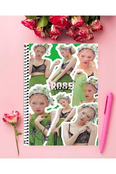 animeandyourworld Blacpink Notebook 1 Piece Special Design A4 Size 21*29 Cm Wired Checkered Notebook