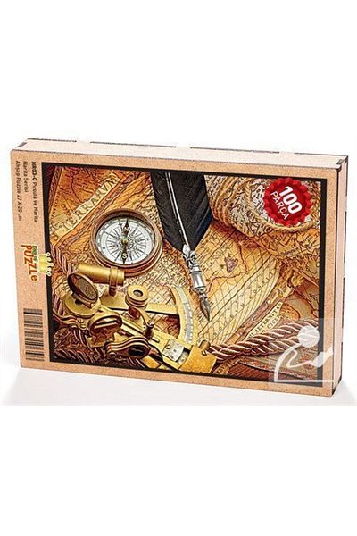 King Of Puzzle بازل خشبي للبوصلة والخريطة 108 قطعة (hr03-c)