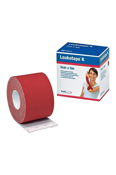 Leukotape К شريط ألم 5 سم × 5 م جلد 72978-16 أحمر
