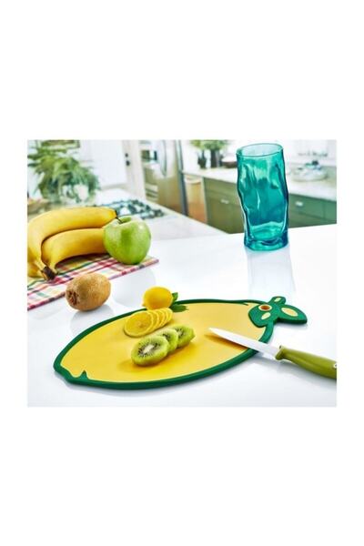 ASYA BAZAAR لوح تقطيع مضاد للانزلاق بالليمون، لوح تقطيع ثنائي الاتجاه