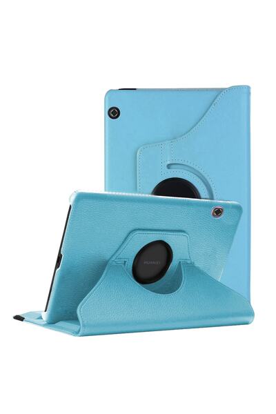 Microsonic Huawei Mediapad T3 10'' Kılıf 360 Rotating Stand Deri Mavi
