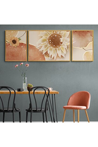 TekTablo Ay Çiçeği Ahşap Tablo Seti