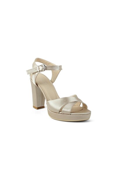 KARVENSHOES Kadın Ten Saten Platformlu Ayakkabı 6294