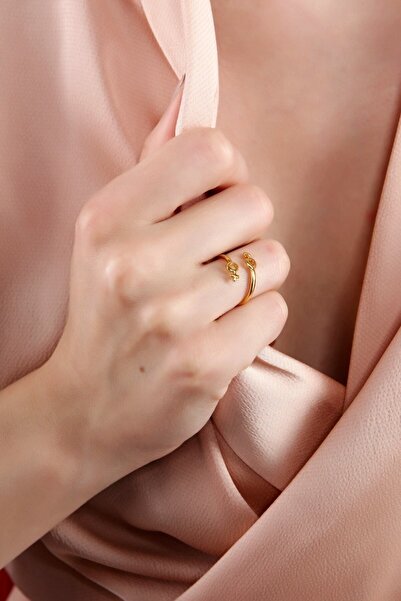 AURRARİ Kadın Altın Kaplama Ince Mars Ve Venüs Sembollu Yüzük