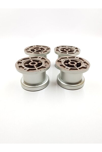 EROĞLU 4 Adet - 5 Cm Plastik Kale Ayak Gümüş Gri (mobilya,koltuk,baza,tv Ünitesi,dolap Vb. Ayağı)