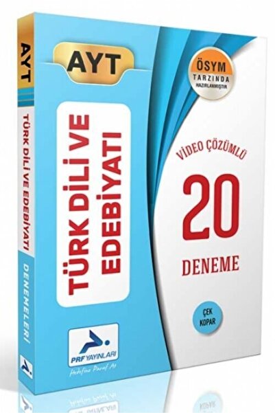 paraf yayınları Ayt Türk Dili Ve Edebiyatı 20 Deneme Video Çözümlü