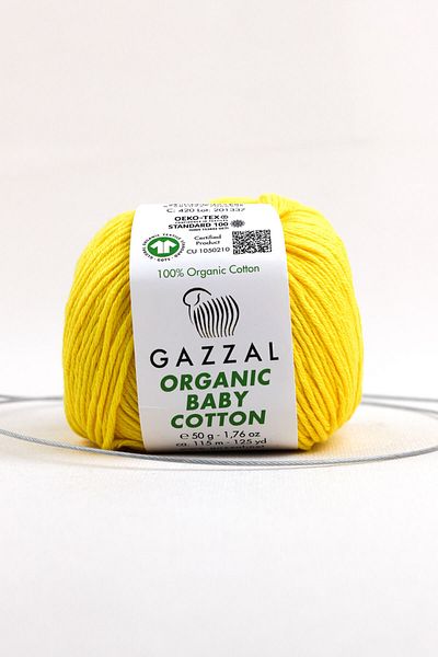 Gazzal Βιολογικό βρεφικό βαμβάκι 50 gr 100% οργανικό βαμβάκι πλεκτό στο χέρι κλωστή Taka Yarn (420 Obc
