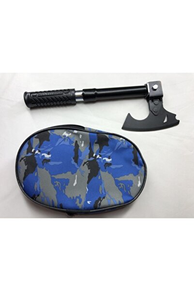 Axe Tools Osmanlı Tarzı Türk Malı Paslanmaz Çelik Balta Mavi Kamuflaj Çantalı