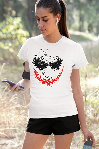 ROCKANDROLL Set pantaloni scurți pentru damă cu mânecă scurtă Bat Smile alb