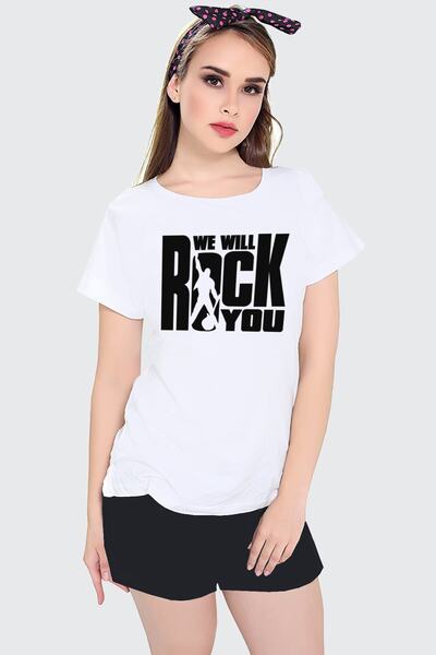 ROCKANDROLL Just Rock You beli set ženskih kratkih majica i šortsa
