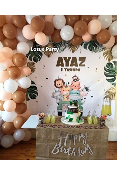 LOTUS PARTY 50 Pieces - Safari Themed Balloon Chain Set - Pastel White - Ligh...