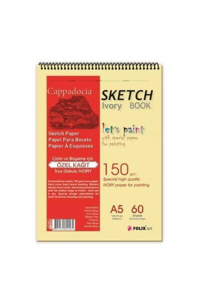 FOLİX ART Sketch Book A5 Ebat Ivory Kağıt 150 gr 60 Yp.