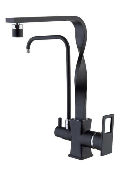 Vilas Dallas Crimp Pipe Water Purifier 3 Outlet Black Sink Faucet