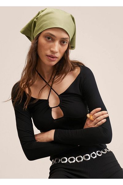 MANGO Woman Eșarfă de bumbac utilizabilă versatilă