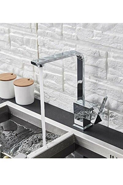 Genel Markalar Lüx Kare Mutfak Bataryası Musluğu Çeşmesi Bataryası Çift Su Gi...