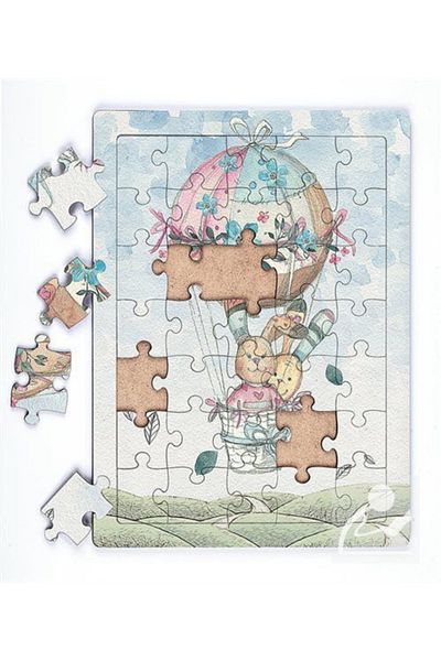 King Of Puzzle بازل خشبي للسفر بالبالون 35 قطعة (xxxv-03)