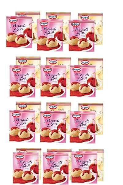 Dr. Oetker Tatlı Sos Beyaz Çikolatalı 80 gr  12 Adet ve Meyveli Sos 80 gr 12 ...