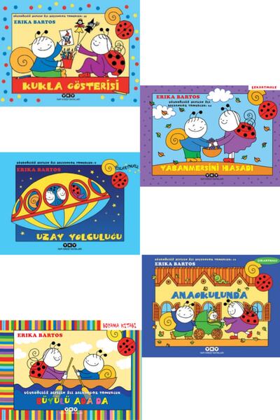 Yapı Kredi Yayınları Çocuk Hikaye Kitapları - Uğurböceği Sevecen Ile Salyangoz Tomurcuk Serisi - Çıkartmalı- 5 Kitap