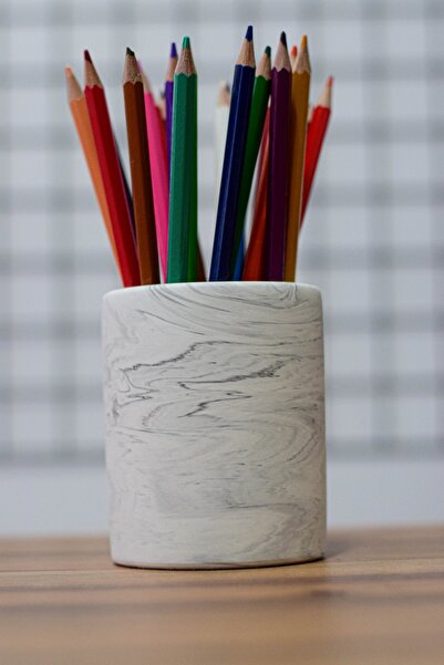 PAYATASARIM Suport pentru stilou din beton, model de marmură de birou