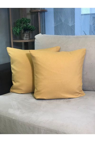 desen izmir Husă de pernă decorativă cu două fețe, auriu, set de 2