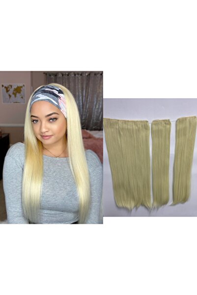 REMY HAİR Platin Sarısı Düz – 70cm 190 Gr. Fiber Sentetik Çıt Çıt – Renk No:613