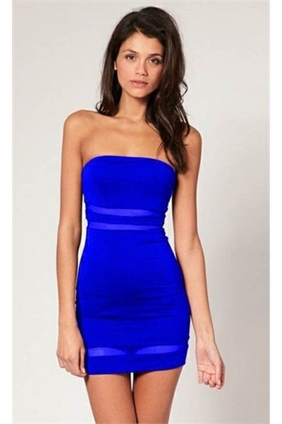 Secret Passion Lingerie Transparent Tulle Detailed Blue Color Mini Size New Season Dress Evening Dress 003