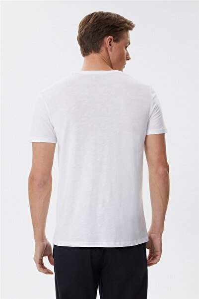 Lee Cooper Ανδρικό μπλουζάκι με λαιμόκοψη - Λευκό