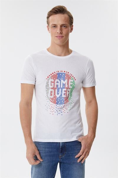 Lee Cooper Ανδρικό λευκό μπλουζάκι