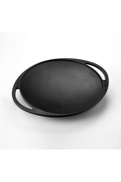 Lava Sheet Metal Roasting Pan and Wooden Base, Diameter 28cmGlass Lid with Metal Handle