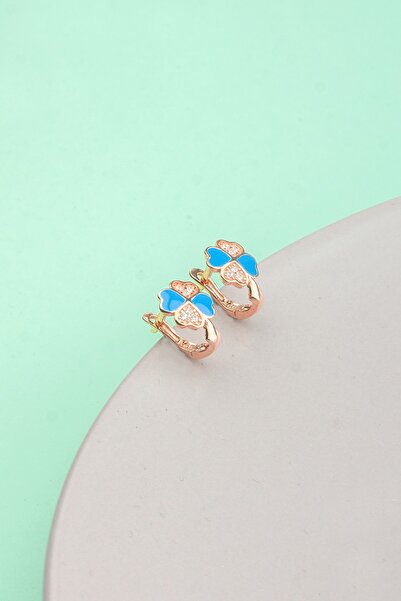 Miavi Silver 925 Ayar Gümüş Mineli Yonca Çocuk Küpesi