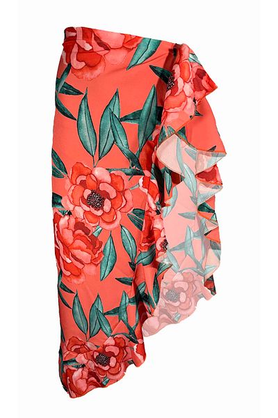 Bolder Allora Rüschen-Pareo mit rosa Blumenmuster