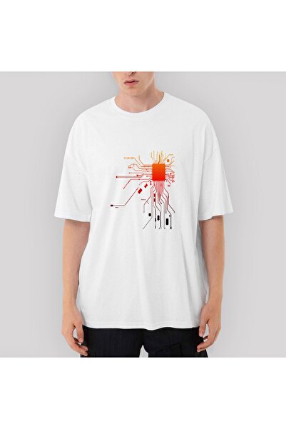 Z zepplin Electronic Circuit Oversize White T-Shirt