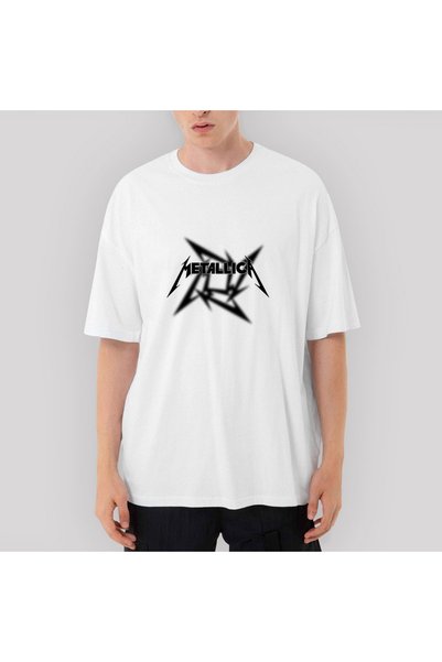 Z zepplin Тениска с лого на Metallica Blade Oversized White