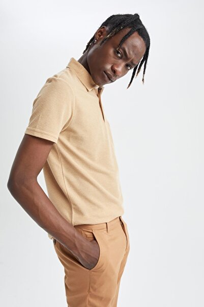 DeFacto Modern Fit Polo Neck Single Pocket Short Sleeve T-Shirt