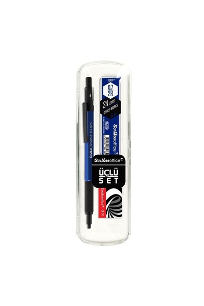 Scrikss Graph-x Blue 0.7MmTip Pen Set - Pen and Eraser