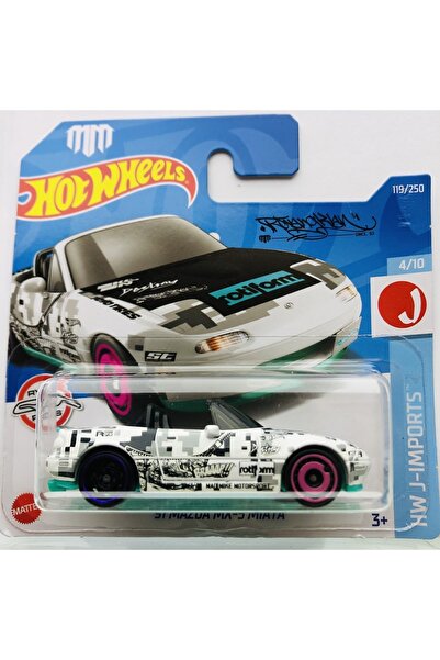 HOT WHEELS 91 Mazda Mx-5 Miata Cabrio 1:64 Ölçek Hotwheels Marka 4/10