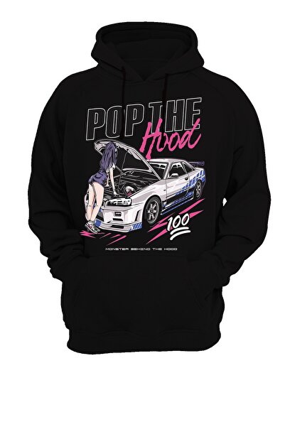 WİDİ Pop The Hood Štampano crna majica