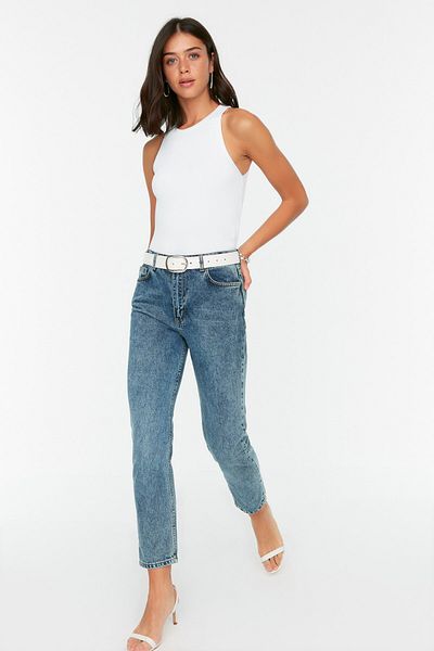 Trendyol Collection Ecru Cord-Strickbluse TWOSS21BZ0090